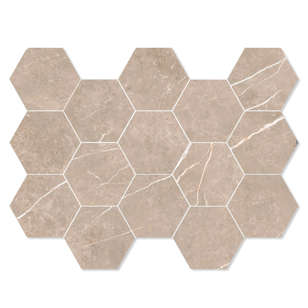 Marmor Mosaik Klinker Prestige Beige Polerad 33x23 cm